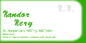 nandor mery business card